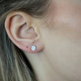 Ohrstecker Kristall, vergoldet