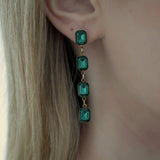 Ohrringe Santorini Green, vergoldet