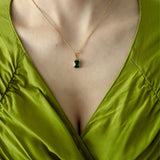 Halskette Santorini Green, vergoldet