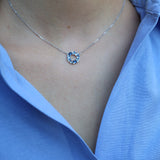 Halskette mit blauem Zierstein 925 Sterling Silber