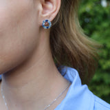 Silberohrringe mit blauen Ziersteinen – 925 Sterlingsilber