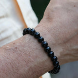 Perlen-Herrenarmband schwarz