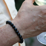 Perlen-Herrenarmband schwarz