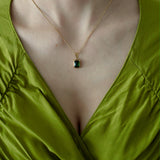 Halskette Santorini Green, vergoldet