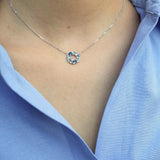 Halskette mit blauem Zierstein 925 Sterling Silber