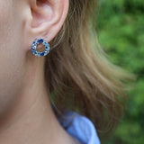 Silberohrringe mit blauen Ziersteinen – 925 Sterlingsilber