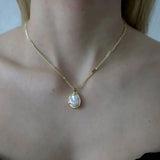 Halskette mit Perle, vergoldet