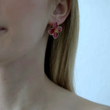 Ohrringe Florence rot, vergoldet